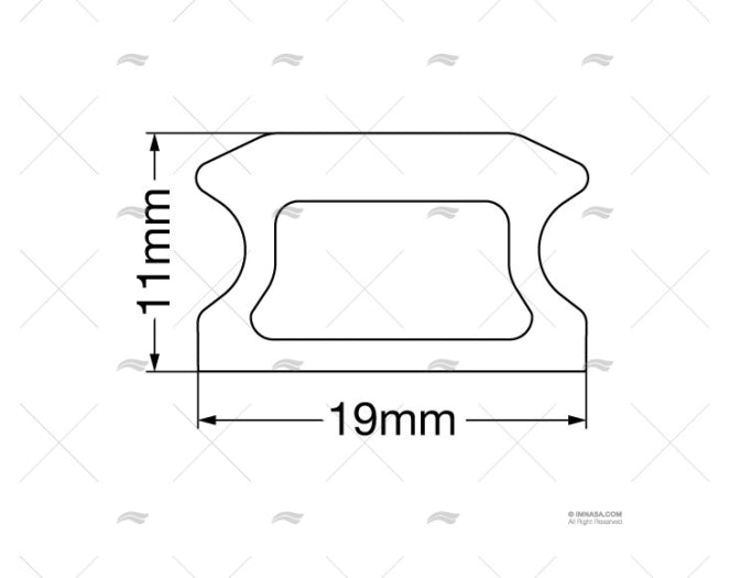RAIL POUR FREIN PISTON TAILLE 0 NOIR LEWMAR