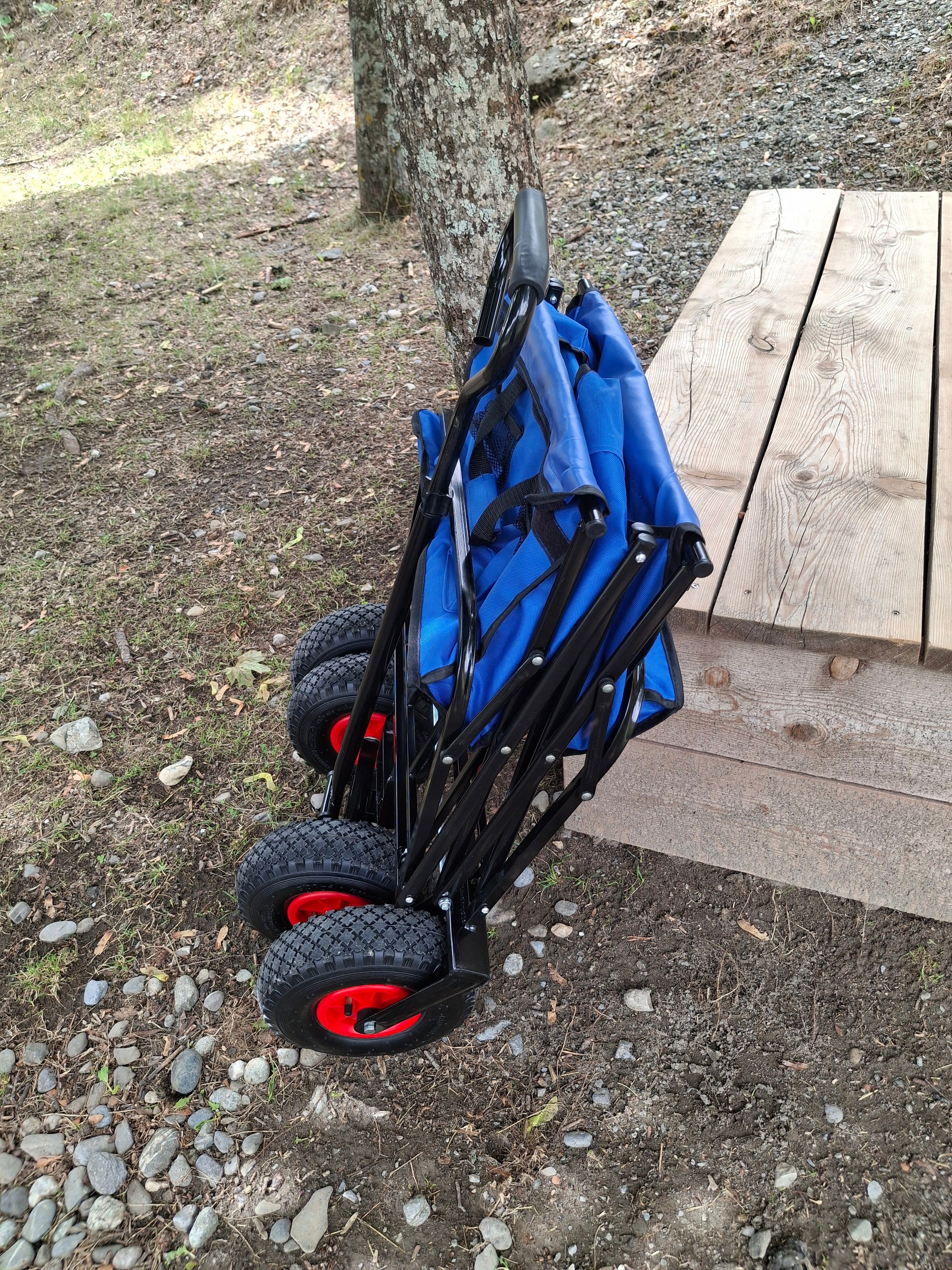 CHARIOT PLIANT BLEU 116x54x90Cm