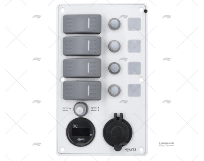 TABLEAU ELEC. 4P 12/24V 114x191x75mm USB