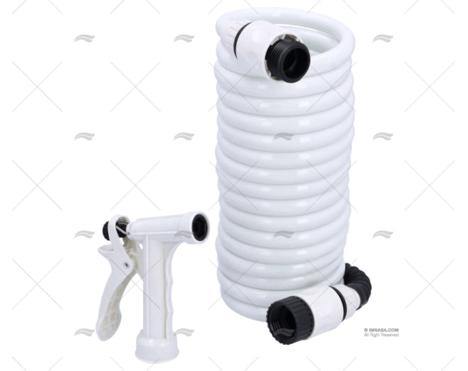 TUYEAU EXTENSIBLE BLANC 4.5MT W/PISTOLET