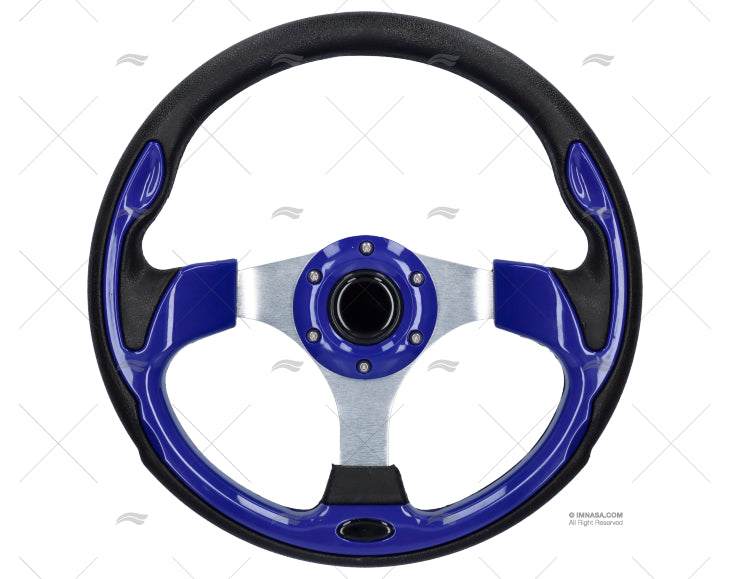 VOLANT ALU ARGENT /BLEU 345MM