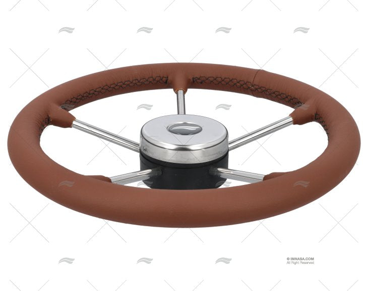 VOLANT EN CUIR 350mm MARRON SURP. NOIRE IMNASA