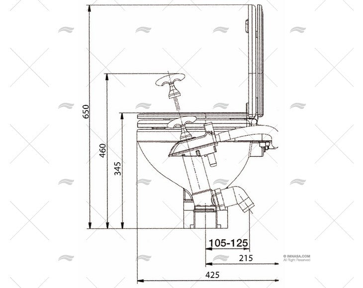 WC MANUEL CONFORT 470x460x335 OCEAN TECHNOLOGIES