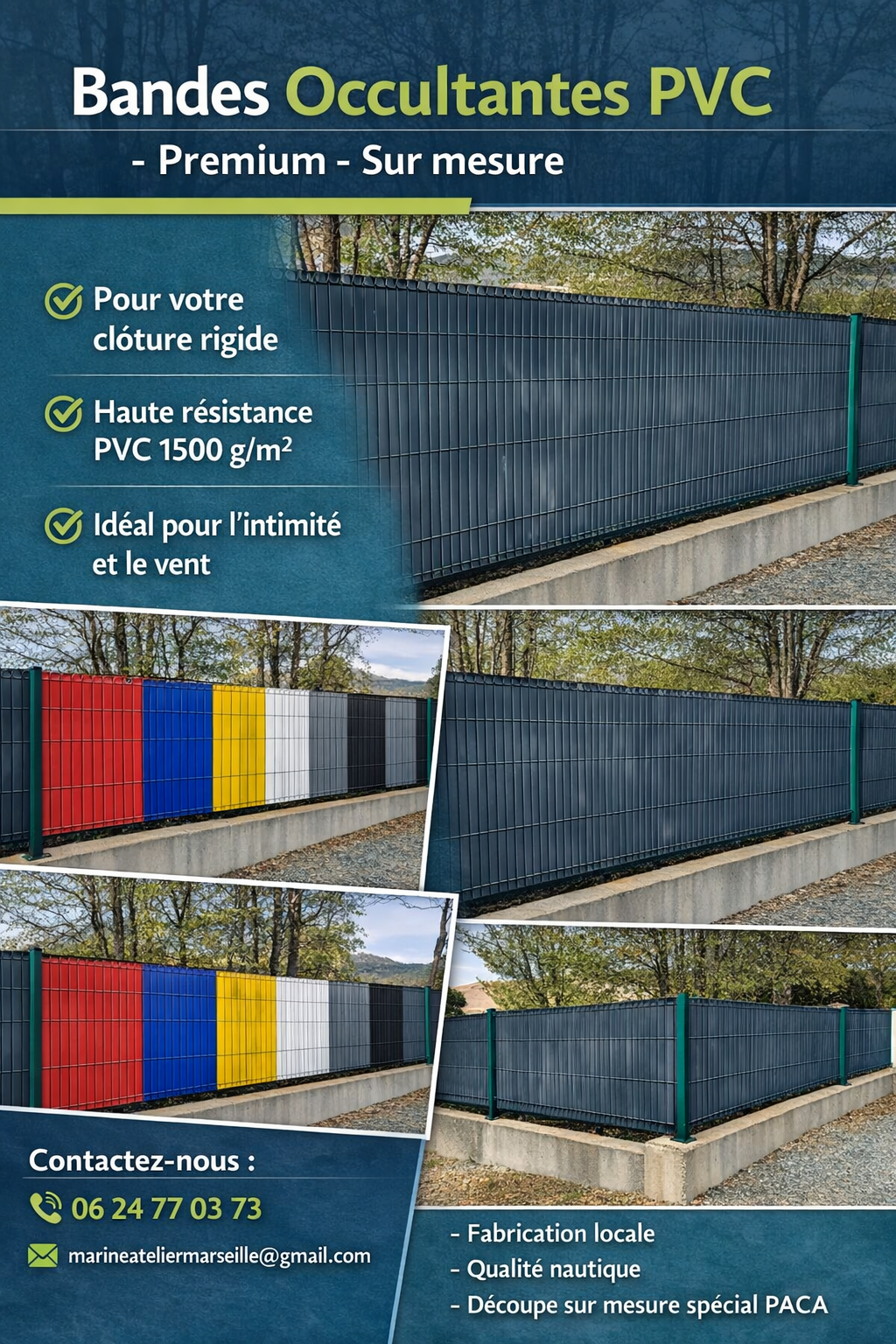 BANDES OCCULTANTES PVC nautique  – QUALITÉ PREMIUM & SUR MESURE
