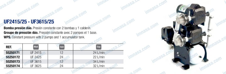 POMPE DE PRESSION DOUBLE 32L 24V WHALE WHALE