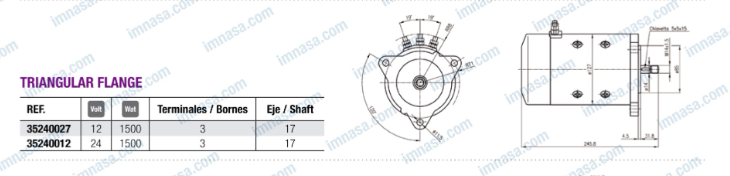 Moteur 1500w 12v pour guindeau lofrans tigres et falkon