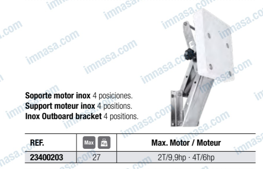 Chaise SUPPORT INOX MOTEUR BASCULANT P.MAX:25CV