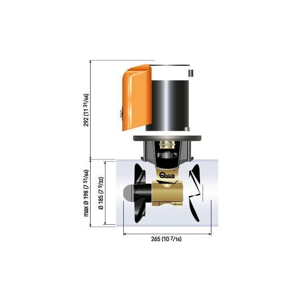 Propulseur BTQ 185-65 Kgf 12V duo 3.3 kW Code: 152306