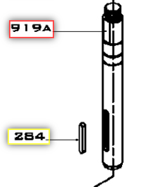 Arbre de transmission pour guindeau x2 sans poupée  REF 630662 MAIN SHAFT X2 #919A