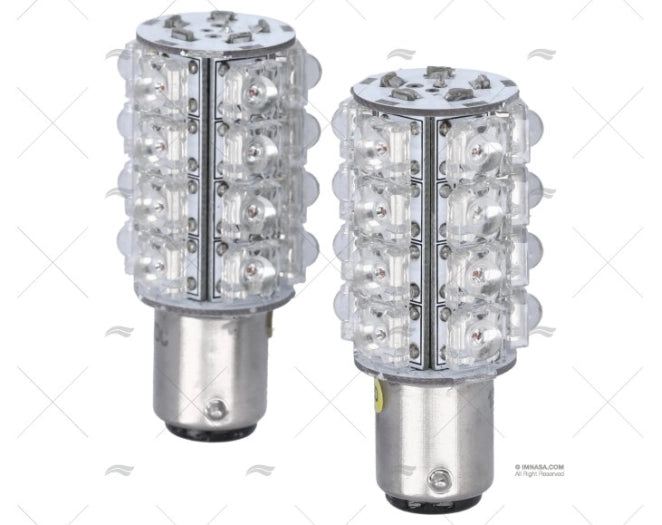 AMPOULE LED BA15D JAUNE 12V 2u