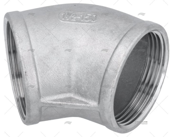 COUDE FEMELLE INOX 45º 1 1/2"