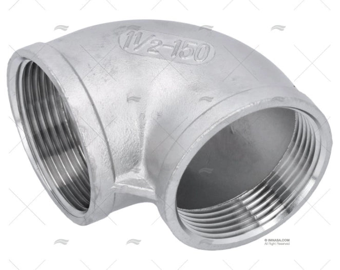 COUDE FEMELLE INOX 90º 1 1/2"