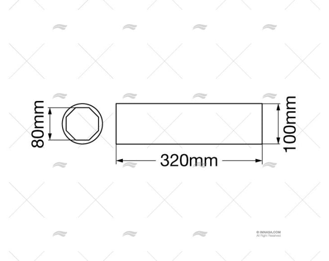 COUSSINET BAGUE RESINE 80x100x320mm CARAVEL
