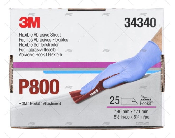 FEUILLES DOUBLE ABRASIVES FLEXIBLES P800 3M