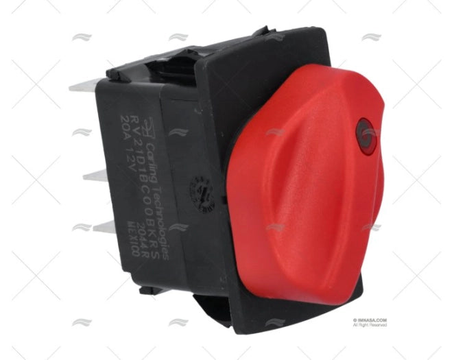 SWITCH  ROTATIF ROUGE ON/OFF 1 LED 12V 2 CARLINGSWITCH