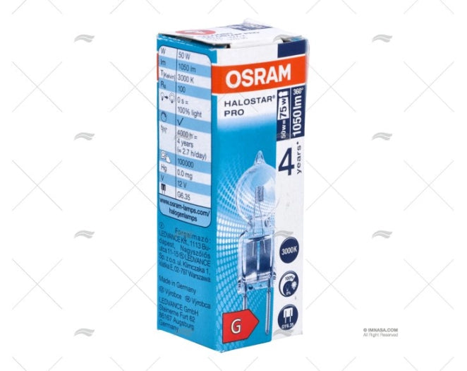 LAMPE HALOGENE G6,35 12V/50W 64440