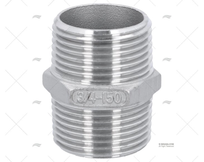 MAMELON DOUBLE MALE INOX 3/4"
