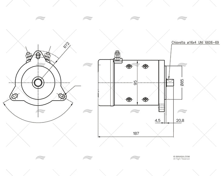 MOTEUR 12V 1000W GUINDEAU CAYMAN-88    CIMA 1915