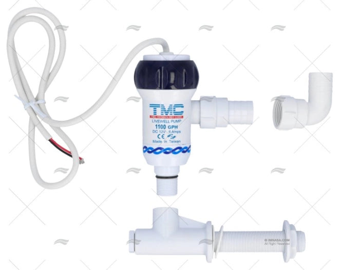 POMPE DE VIVIER COUDE 1100 GPH 12V