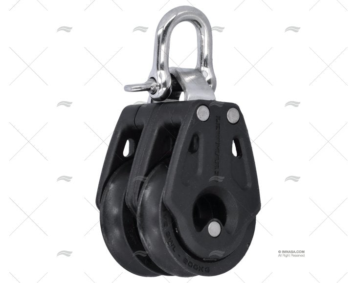 POULIE CONTROL T/3 DOUBLE NOIRE LEWMAR