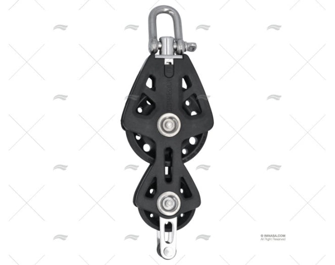 POULIE VIOLIN AVEC RANGOT T-90 NOIRE LEWMAR