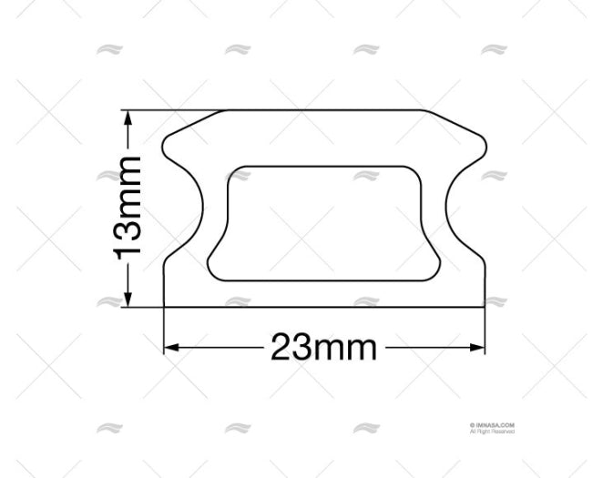 RAIL AVEC ESPACES VARIABLE T/1 2m LEWMAR