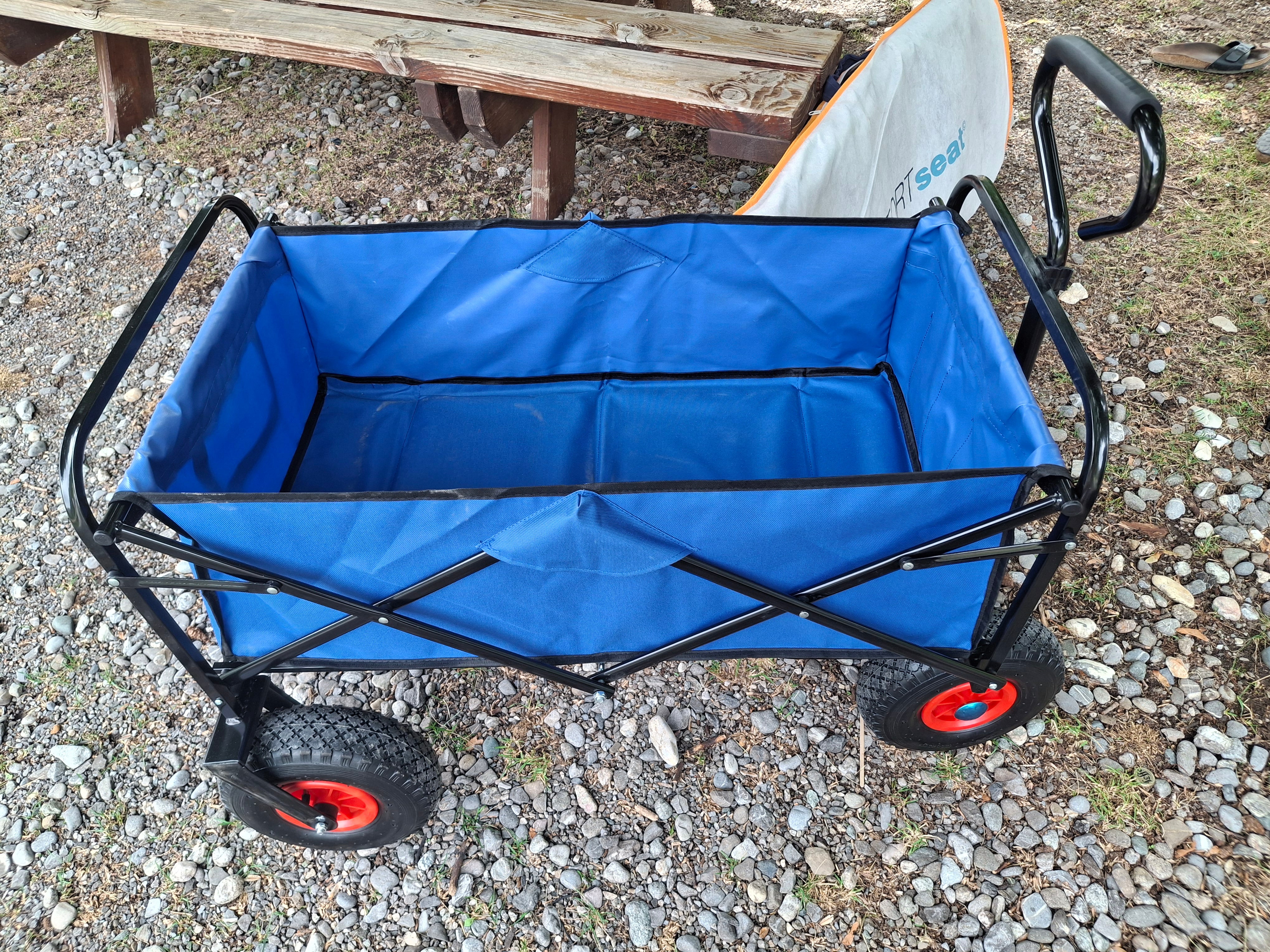 CHARIOT PLIANT BLEU 116x54x90Cm