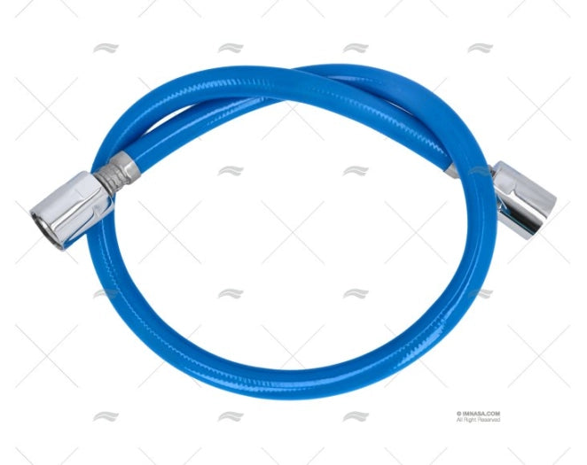 TUYAU DOUCHE 0,75m BLEUE INOX G1/2"-G1/2