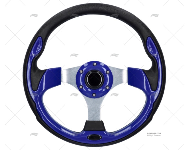 VOLANT ALU ARGENT /BLEU 345MM